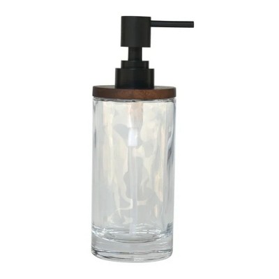 LunaLulinlk Acacia Wood Accented Glass Soap Pump Soap Dispensers