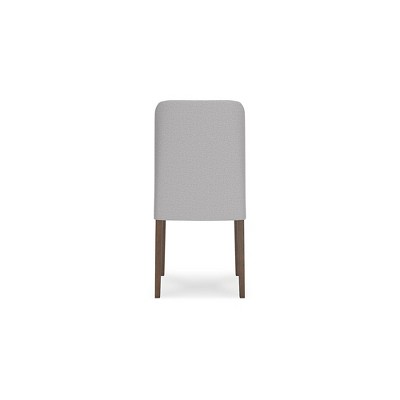 Gray and Brown Upholstered Wood Side Chair Set