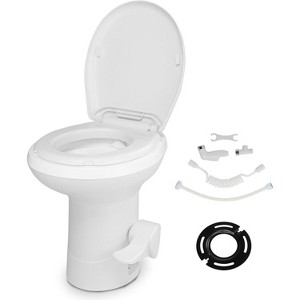 VINGLI RV Toilet, Gravity Flush Toilet with Foot Pedal Flush, Standard Height Gravity Camper Toilet For RVs, Trailers, and Outdoor Campers - 1 of 4