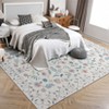 Coolmee Area Rugs for Living Room Vintage Floral Low Pile Non Skid Washable Ultra-Thin Low Pile Carpets Bedroom Office - 2 of 4