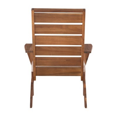 Rockport Brown Acacia Outdoor Chair with Beige Cushions