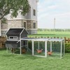 PawHut 137" Chicken Coop Wooden Large Chicken House Deluxe Rabbit Hutch Lockable Poultry Hen Cage Backyard with Nesting Box and Run - 3 of 4