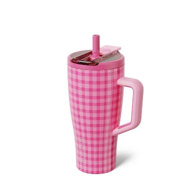 BruMate 30oz Stainless Steel Era Flip Water Bottle - Pink Gingham
