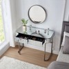 TIRAMISUBEST Mirrored Makeup Vanity Table with Stainless Steel Base, Mirrored Console Dressing Table with 2 Drawers,Versatile Desk for Bedroom - 2 of 4