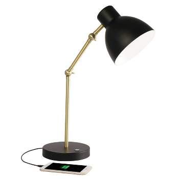 SKY FORTUNE LED Desk Lamp with USB Charging Port, 100% Metal Lamp, 270°  Flexible Swivel Arms, Soft White LED Reading Light (2700K), Bedside Reading