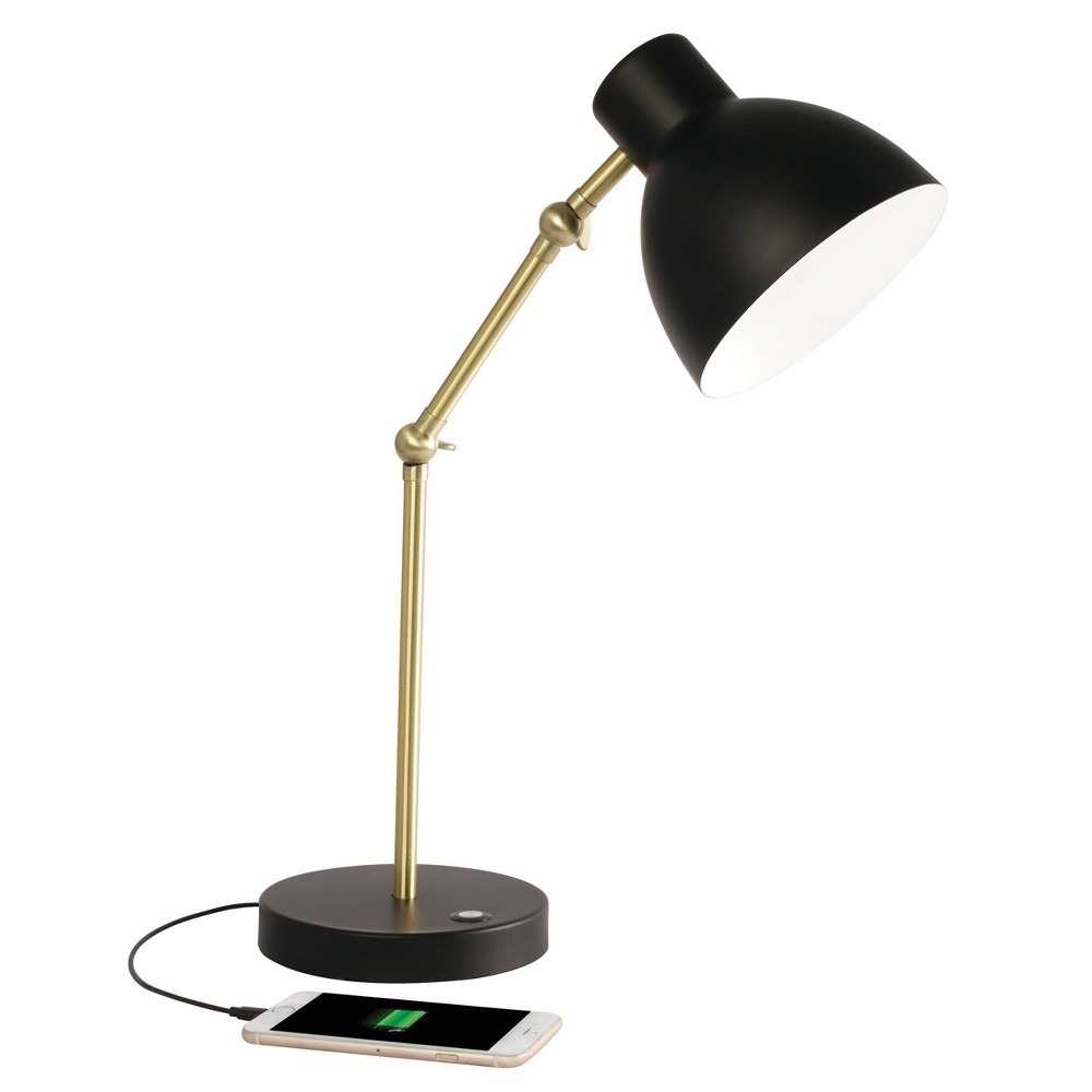 Photos - Floodlight / Garden Lamps Wellness Series Adapt Desk Lamp with USB Port  Bl(Includes LED Light Bulb)