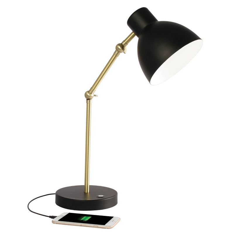 Wellness Series Adapt Desk Lamp with USB Port (Includes LED Light Bulb) Black - OttLite, 1 of 7