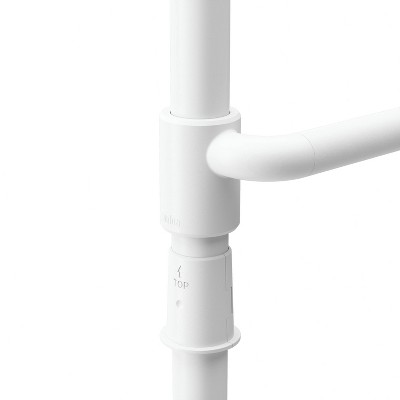 White Adjustable Tension Curtain Rod and Room Divider