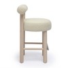 TOV Furniture Carmel Boucle and Solid Wood Counter Stool in Cream - 4 of 4