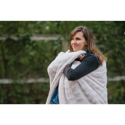 Snow Leopard Faux Fur and Sherpa Reversible Throw Blanket 50" x 65"