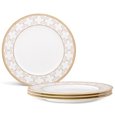 Noritake Trefolio Gold Set of 4 Dinner Plates