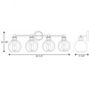 Progress Lighting Hansford 4-Light Bath Vanity Fixture, Antique Bronze, Clear Spherical Shade - 4 of 4
