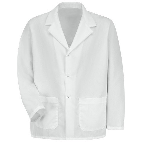 Red Kap Men's Specialized Lapel Counter Coat, White - S