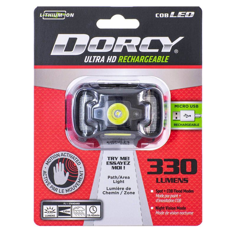 Dorcy 330 Lumens USB Rechargeable LED Headlamp, 1 of 8