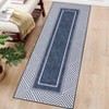 Washable Modern Bordered Rug Non Slip Low Pile Rug Soft Throw Floor Cover Foldable Indoor Carpet for Living Room Bedroom Playroom Nursery - 4 of 4