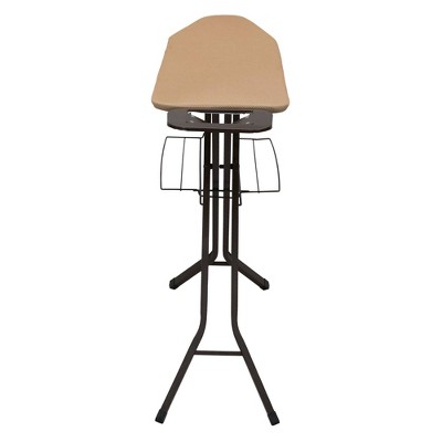Deluxe Bronze Ironing Board with Iron Rest and Clothes Rack