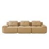 AENKYO 117-Inch Square Cloud Couch Modular Sectional Sofa with Two Ottomans, No Assembly Required - Ergonomic Floor Lounge for Living Room - Camel - 4 of 4