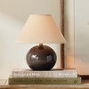 Plum & Post Charlie Mini Lamp - Gray Crackle Glaze - Linen Shade  - 10" - 2 of 2