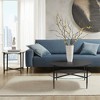 Caroline Round Glass Top Coffee Table with Wood Shelf Black - Martha Stewart: Chic Modern Design, Matte Metal Frame - 3 of 4