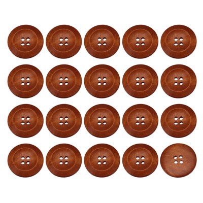 Unique Bargains Wooden DIY Craft Clothing Sewing Buttons 50 Pcs