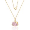 Sanrio Hello Kitty Silver Yellow Gold Plated Light Rose Crystal Pendant - 18'' Chain, Officially Licensed Authentic - 3 of 4
