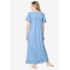 Dreams & Co. Plus Size Long Floral Print Cotton Gown - 3 of 4