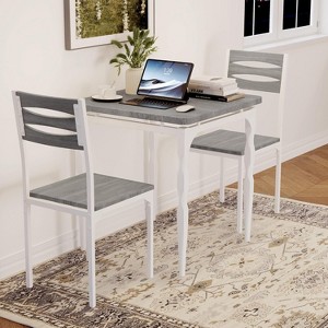 3 Piece Dining Table Set, Dining Table and Chairs Set of 2 with Spiral Legs, Dining Set for 2, Suitable for Small Spaces, Kitchen, Apartment - 1 of 4