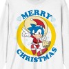 Sonic The Hedgehog Classic Sonic Santa Claus Crew Neck Long Sleeve White Adult Tee - 2 of 3