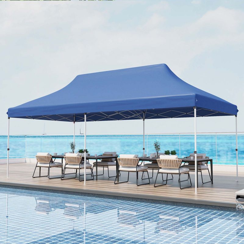 Costway 10 x 20 FT Pop-up Canopy UPF50+ Sun Protection Tent with Carrying Bag Blue/Black/Grey/White, 5 of 11