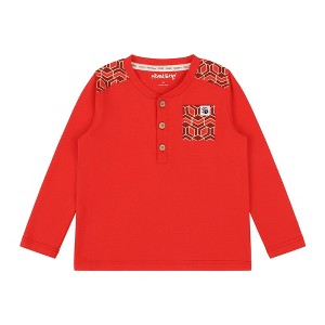 Mixed Up Clothing Boys Pocket Long-Sleeve Henley Shirt - Red Multicolor - 1 of 4