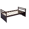 DOMETOUR Twin Size Bed with Headboard, Footboard, Trundle and Three Storage Drawers, Twin Size Pine Wood Bed with Headboard, Footboard,Espresso - 3 of 4