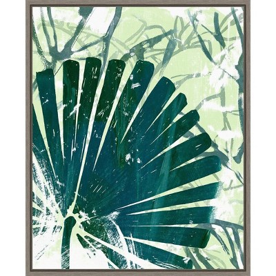 16" x 20" Palm Pastiche II by June Erica Vess Framed Wall Canvas - Amanti Art