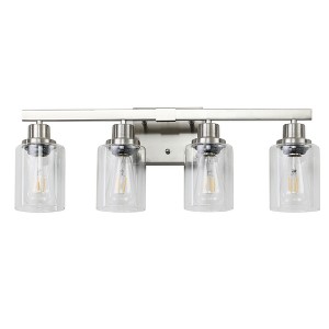 DAKAFUL Modern Bathroom Vanity Light, 4/5/6/8/10-Light Vanity Fixtures with Clear Glass Shade, Reversible Wall Sconces Over Mirror,for Bedroom - 1 of 4