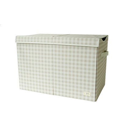 3 Sprouts Kids Recycled Fabric Toy Chest - Gingham Beige