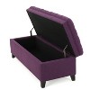 CAVINAS Velvet Storage Ottoman Bench with Curved Arms and Wood Tapered Legs,Upholstered Storage Ottoman,Storage Benches for Living Room,Bedroom - 4 of 4