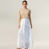 Anna-Kaci Women's Lace Asymmetrical Maxi Skirt with Layered Overlap Design and Sheer Floral Detailing - 2 of 4
