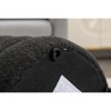Okak Modern Round Ottoman Bench Vanity Stool Chair Soft Boucle Upholstered Makeup Footrest Stool for Couch Living Room Bedroom Entrance, Black - 4 of 4