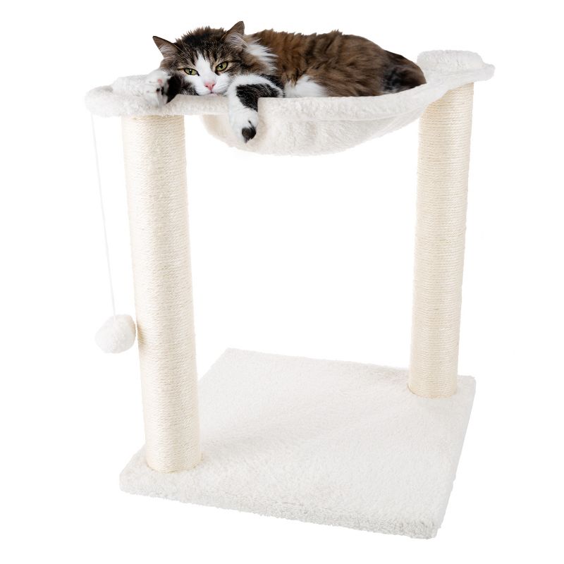 PETMAKER Cat Hammock with Scratching Posts, White, 4 of 8