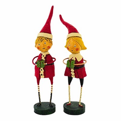 Lori Mitchell 8.25 In Santa's Little Helpers Christmas St/2 Presents Figurines