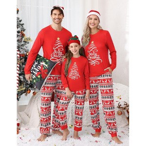 YESFASHION Women's family Christmas Pajamas Sets Couples Cute Funny Christmas Pajamas Outfit for Women - 1 of 4