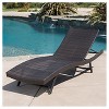 Kauai Wicker Chaise Lounge - Brown - Christopher Knight Home: Adjustable, All-Weather, UV & Rust Resistant - 2 of 4
