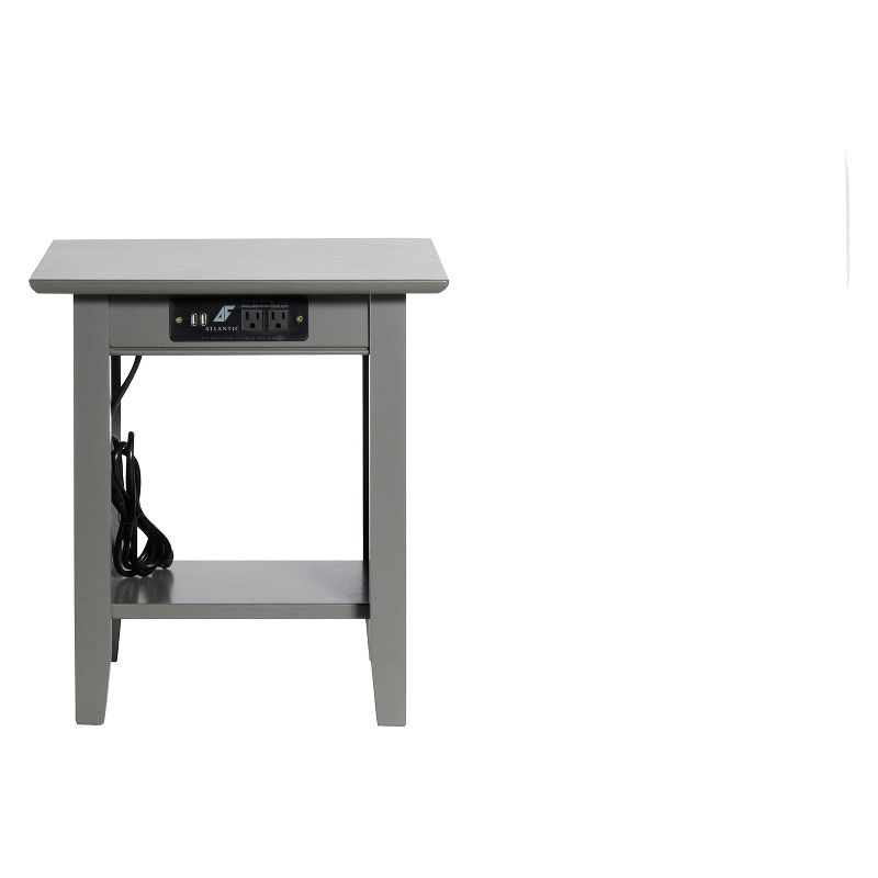 Nantucket End Table with Charger Gray - AFI, 5 of 8