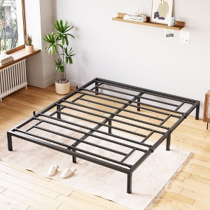 Full Metal Platform Bed Frame with Storage Drawers Steel Slat Support - No Box Spring Needed, Mattress Foundation, Heavy Duty, Easy Assembly - 1 of 4