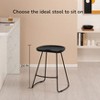 MH London Ember 24" Mid-Century Modern Saddle Counter Stool with Solid Wood Seat and Metal Base - 4 of 4