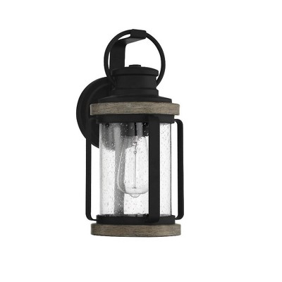 Black Cylinder Lodge Finish Outdoor Wall Sconce