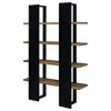 Vynxaria Contemporary 4-Shelf Bookcase Open Shelving, Shelf Extends Past Frame, Two-Tone, Black & Walnut - 4 of 4
