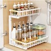 Kitchen 2-Tier Undersink Organizer, with Adjustable Height(16.5-19.2''), Pull Out Cabinet Organizers- 4 Non-Slip Suction Cups, Carbon Steel Spice Rack - 2 of 4
