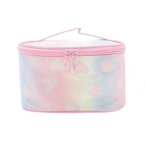 Unique Bargains Oval Glitters Ombre Makeup Bag Pink Yellow 1 Pc - 1 of 3