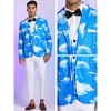 Lars Amadeus Men's One Button Slim Fit Prom Printed Blazer - 4 of 4