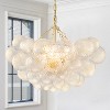 C Cattleya Luxury Gold Chandeliers with Ribbed Globe Glass - 2 of 4